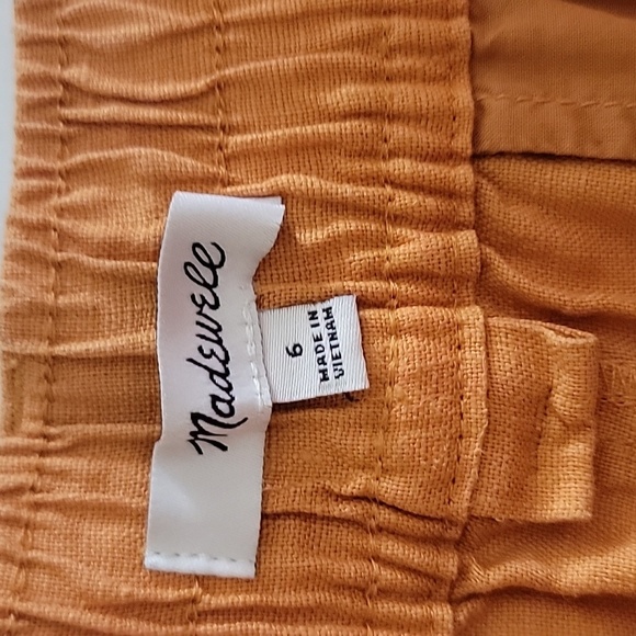 Madewell linen shorts size 6 The Neale - Picture 6 of 8